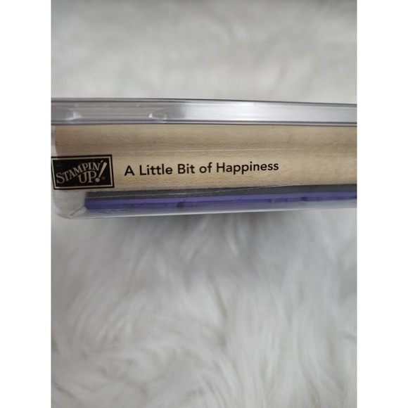 Stampin Up! A Little Bit Of Happiness Stamp Set Wooden Rubber 4 Pieces - Picture 3 of 3